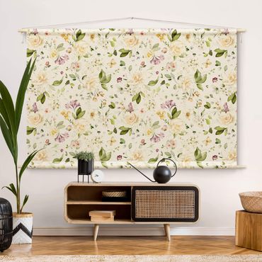 Gobelin - Wildflowers and White Roses Watercolour Pattern
