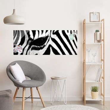 Glasbild - Zebra Crossing - Panorama Quer