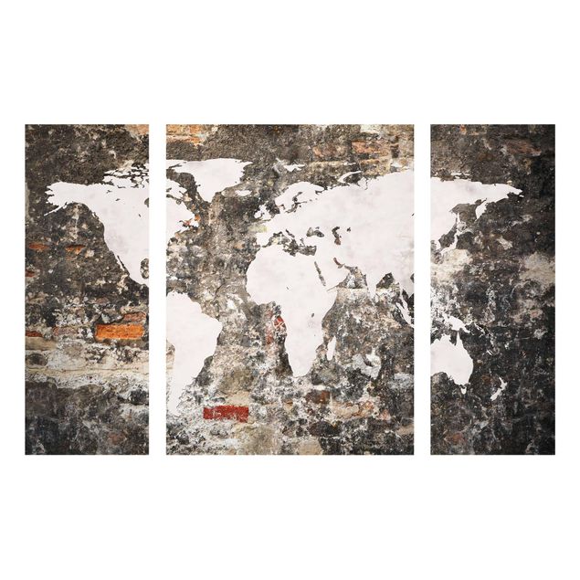 Glasbilleder verdenskort Old Wall World Map