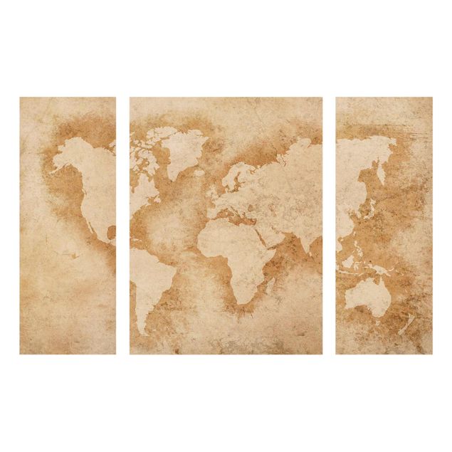 Glasbilleder verdenskort Antique World Map