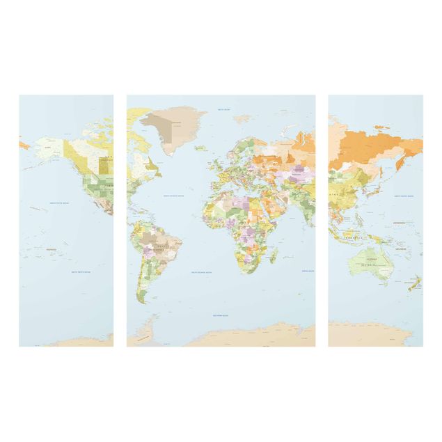 Glasbilleder verdenskort Political World Map