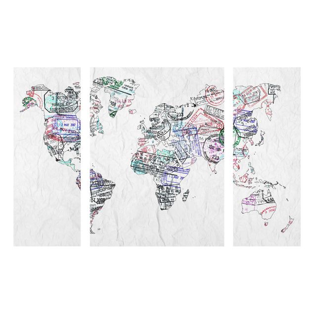 Glasbilleder verdenskort Passport Stamp World Map