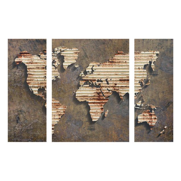 Glasbilleder verdenskort Rust World Map