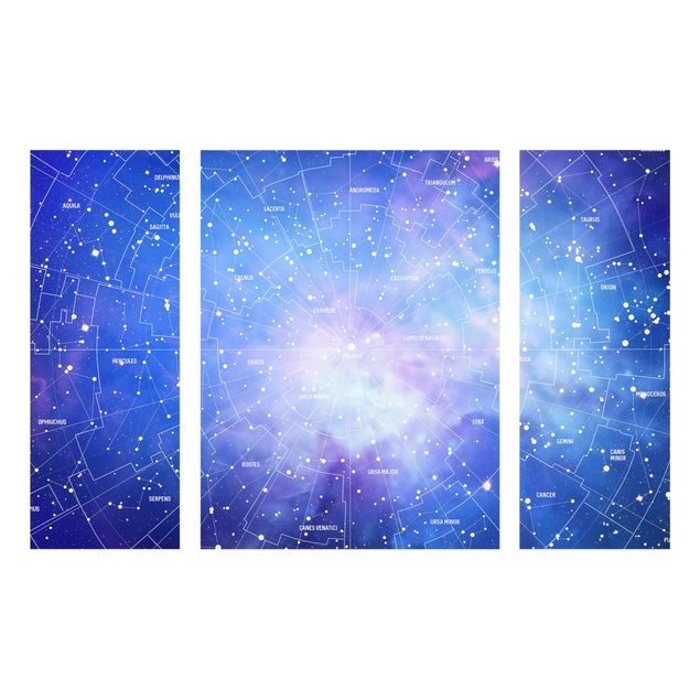 Glasbilleder verdenskort Stelar Constellation Star Chart