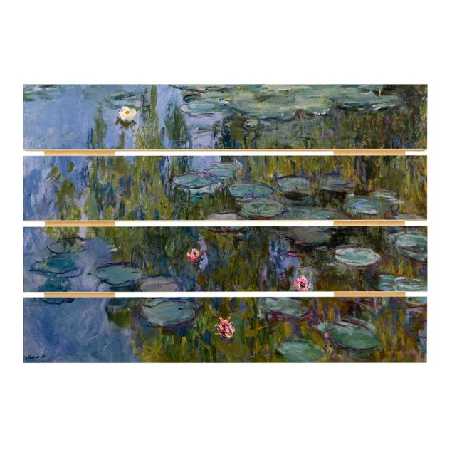 Prints på træ blomster Claude Monet - Water Lilies (Nympheas)