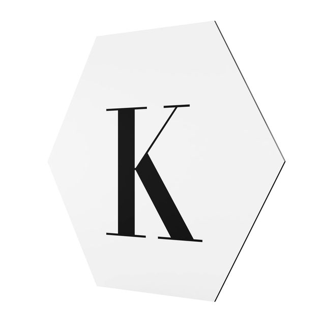 Sekskantede billeder Letter Serif White K