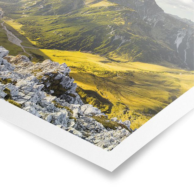 Plakater landskaber Mountains And Valley Of The Lechtal Alps In Tirol