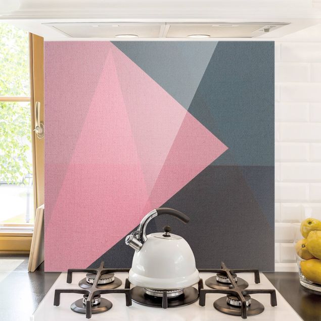 køkken dekorationer Pink Transparency Geometry