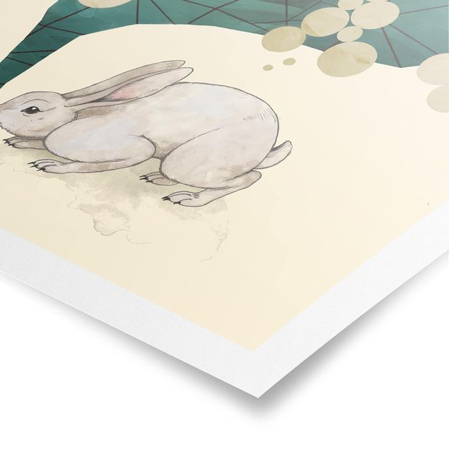 Billeder grøn Illustration Bunny With Dots And Triangles