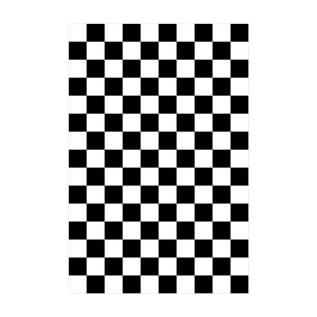 Sort hvid tæppe Geometrical Pattern Chessboard Black And White