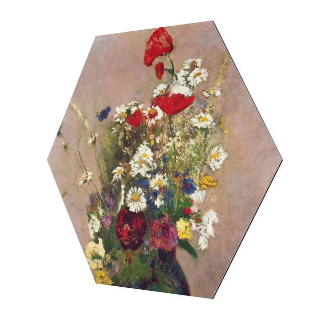 Billeder kunsttryk Odilon Redon - Flower Vase with Poppies