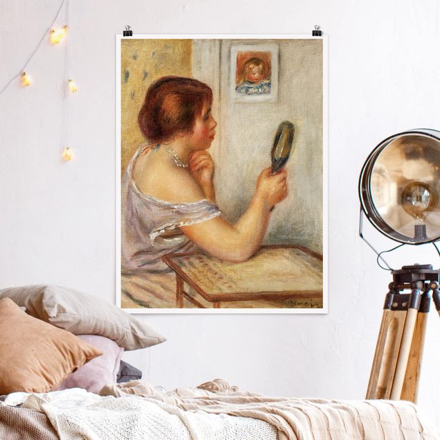 køkken dekorationer Auguste Renoir - Gabrielle holding a Mirror or Marie Dupuis holding a Mirror with a Portrait of Coco