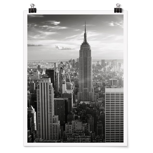 Plakater sort og hvid Manhattan Skyline