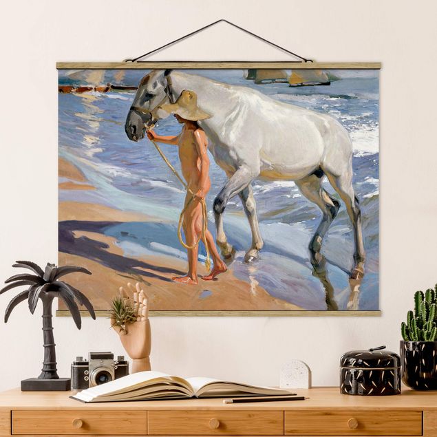 køkken dekorationer Joaquin Sorolla - The Horse’S Bath