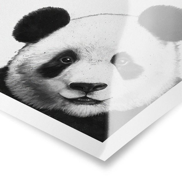 Plakater dyr Illustration Panda Black And White Drawing