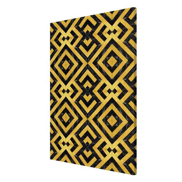 Billeder mønstre Geometrical Tile Mix Art Deco Gold Black Marble