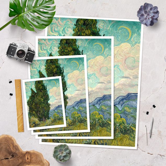 Plakater kunsttryk Vincent van Gogh - Cypresses