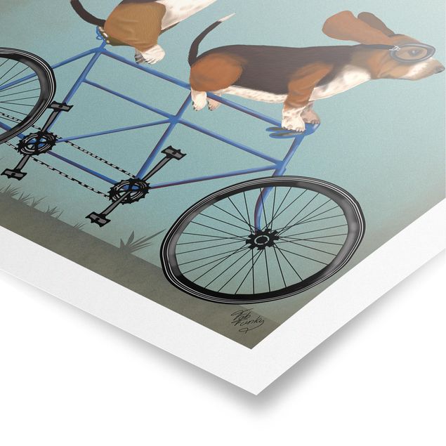Plakater dyr Cycling - Bassets Tandem