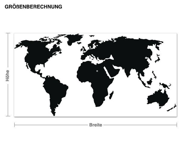 Wallstickers verdenskort World Map clock