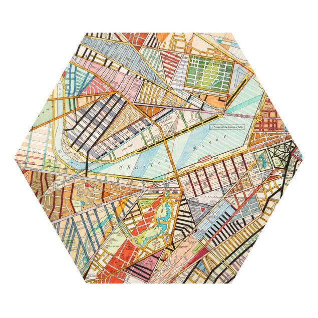Billeder farvet Modern Map Of Boston