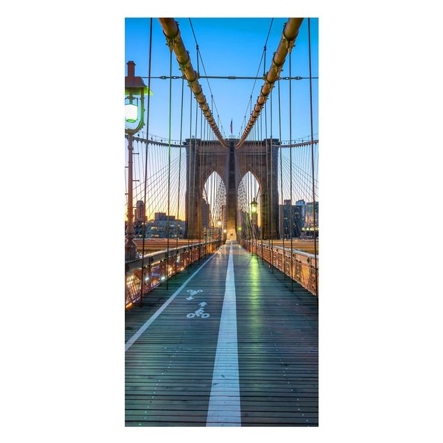 Billeder New York Dawn On The Brooklyn Bridge