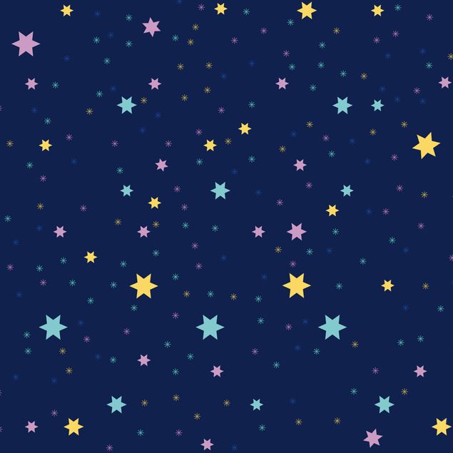 Selvklæbende folier Nightsky Children Pattern With Colourful Stars