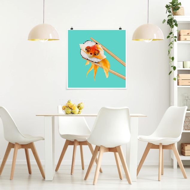køkken dekorationer Sushi With Goldfish