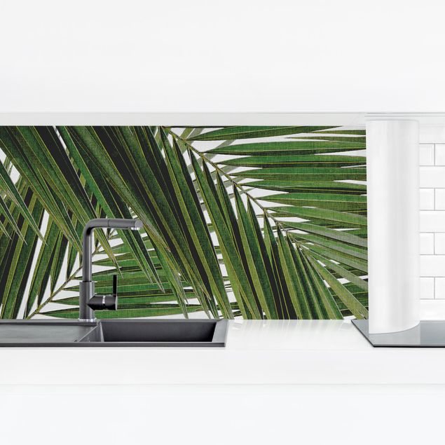 Køkken stænkplade View Through Green Palm Leaves