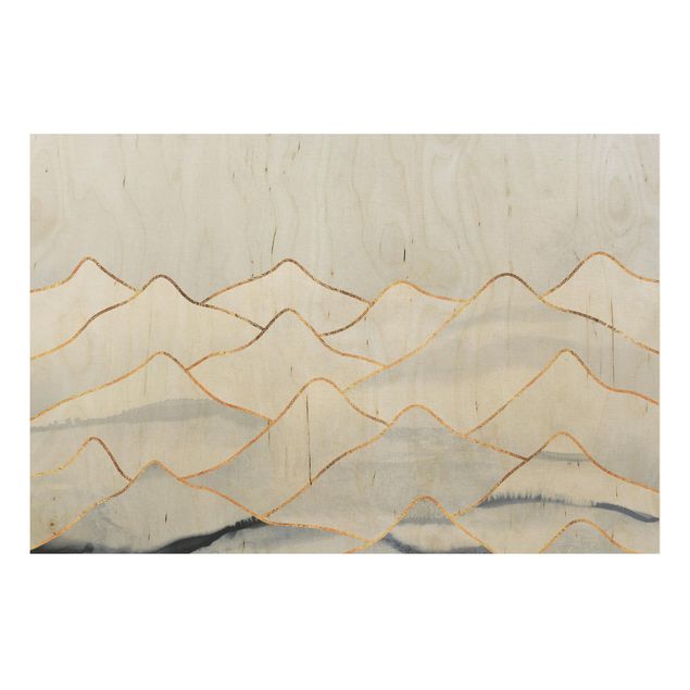 Billeder Elisabeth Fredriksson Watercolour Mountains White Gold