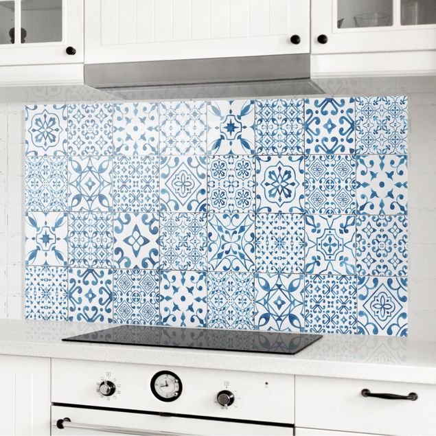 køkken dekorationer Pattern Tiles Blue White