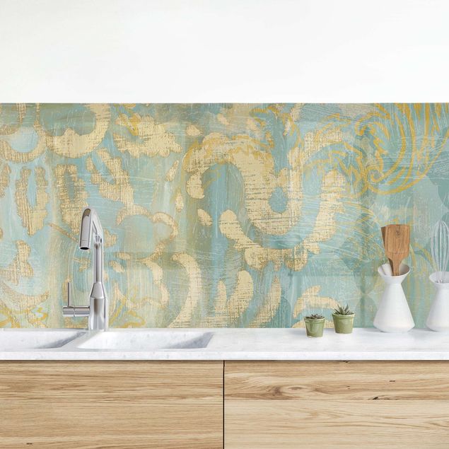 køkken dekorationer Moroccan Collage In Gold And Turquoise