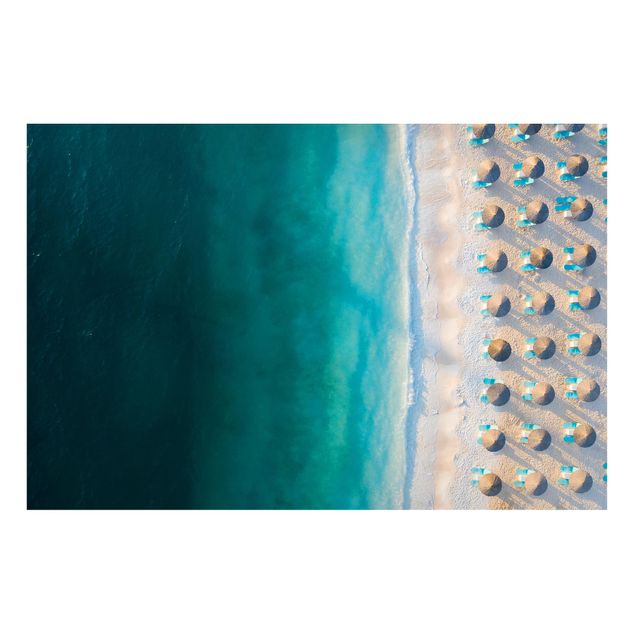 Billeder landskaber White Sandy Beach With Straw Parasols