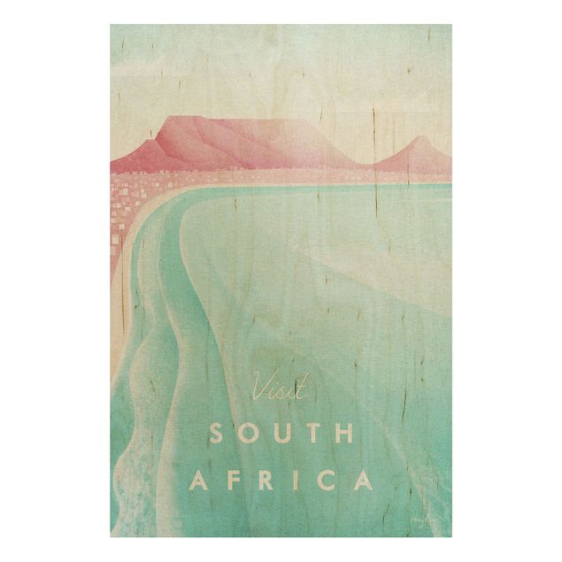 Prints på træ landskaber Travel Poster - South Africa
