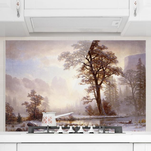 køkken dekorationer Albert Bierstadt - Yosemite Valley At Snowfall