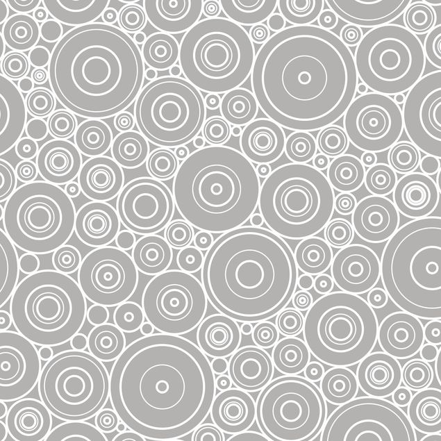 Selvklæbende folier 60s Retro Circle Pattern Light Grey White