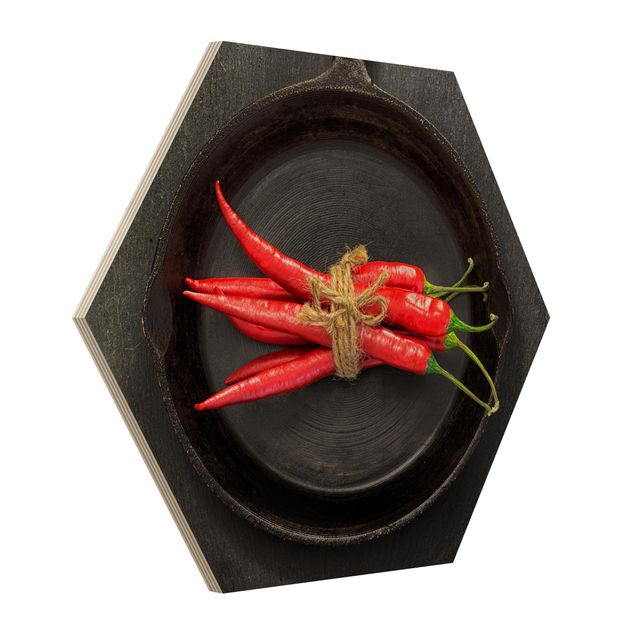 Billeder moderne Red Chili Bundles In Pan On Slate