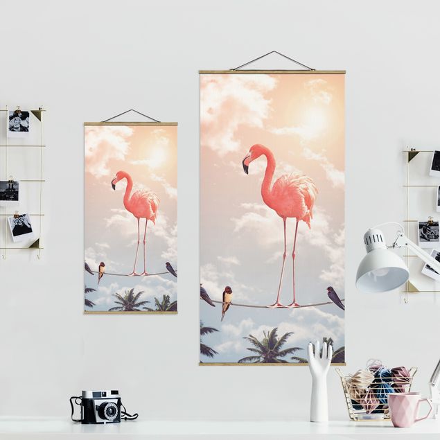 Billeder lyserød Sky With Flamingo