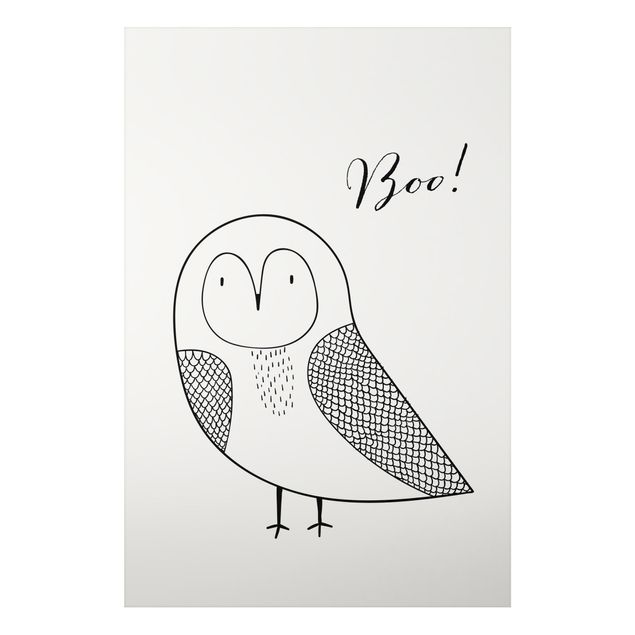 Billeder kunsttryk Owl Boo Drawing