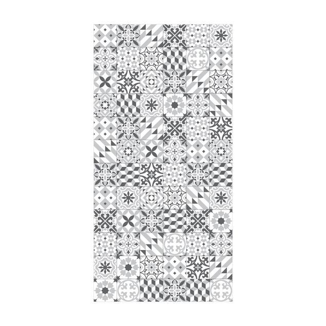 moderne gulvtæppe Geometrical Tile Mix Grey