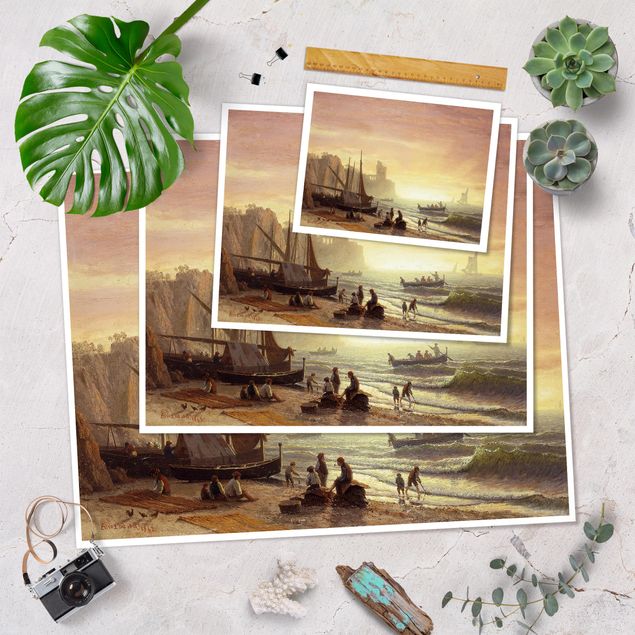 Plakater kunsttryk Albert Bierstadt - The Fishing Fleet