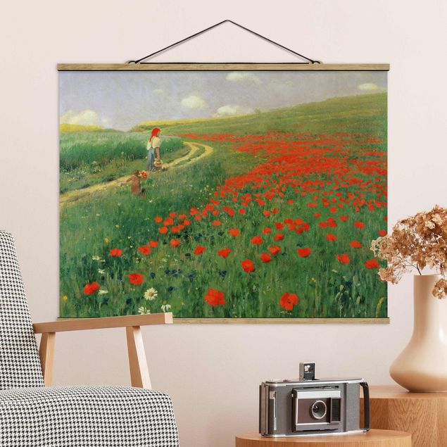 Billeder valmuer Pál Szinyei-Merse - Summer Landscape With A Blossoming Poppy