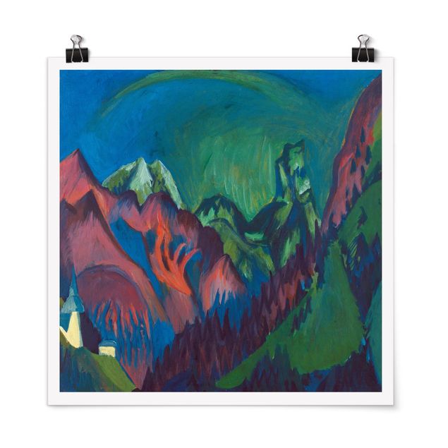 Billeder bjerge Ernst Ludwig Kirchner - Trains Gorge Near Monstein