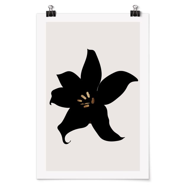 Plakater blomster Graphical Plant World - Orchid Black And Gold