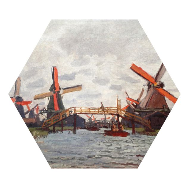 Billeder kunsttryk Claude Monet - Windmills in Westzijderveld near Zaandam