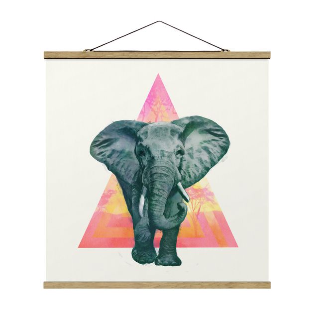 Billeder moderne Illustration Elephant Front Triangle Painting