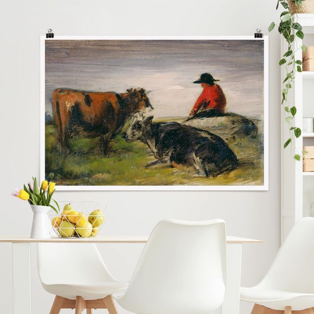 køkken dekorationer Wilhelm Busch - Shepherd with Cows