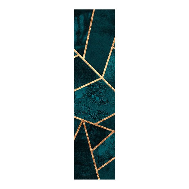Panelgardiner mønstre Dark Turquoise With Gold