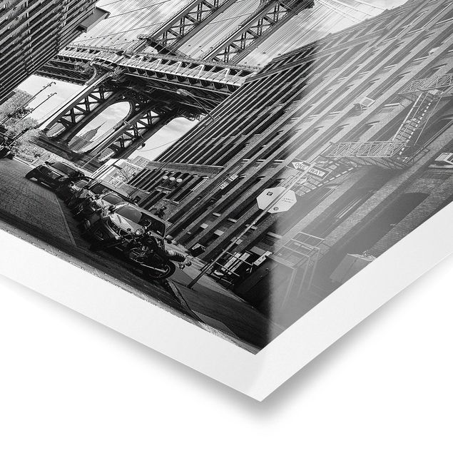 Billeder sort og hvid Manhattan Bridge In America