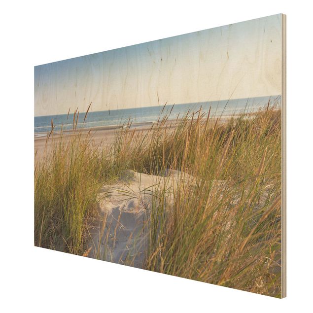 Prints på træ strande Beach Dune At The Sea