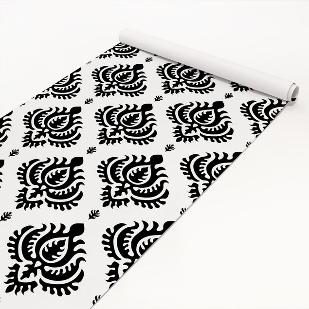 Selvklæbende folier mønstre Neo Baroque Black And White Damask Pattern